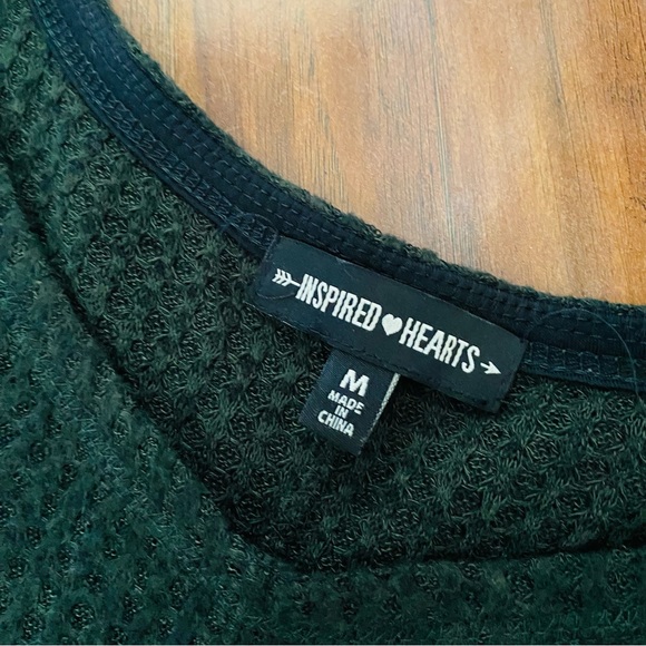 Inspired Hearts Waffle Knit Top Medium - Picture 4 of 8